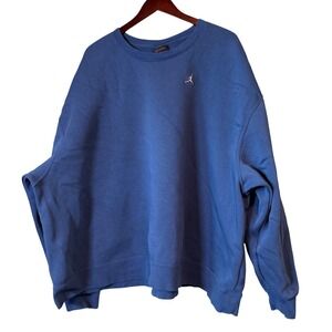 Jordan Sweatshirt Mens 3X Blue Jumpman Loose Fit Crewneck Pullover Sporty
